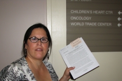 Julia at World Trade Center Health Center delivering Press Release